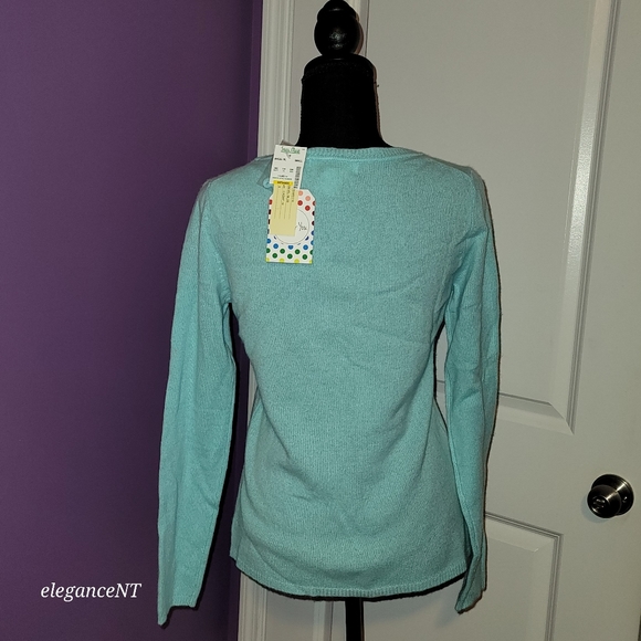 Peck & Peck  100% Cashmere Angel Blue Sweater Sz: Small NWT - Picture 4 of 9